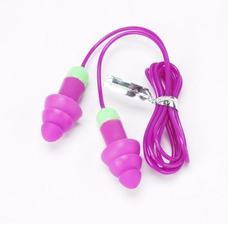 Reusable hearing protection silicone earplugs with cord waterproof soundproof swimming protection ear plugs