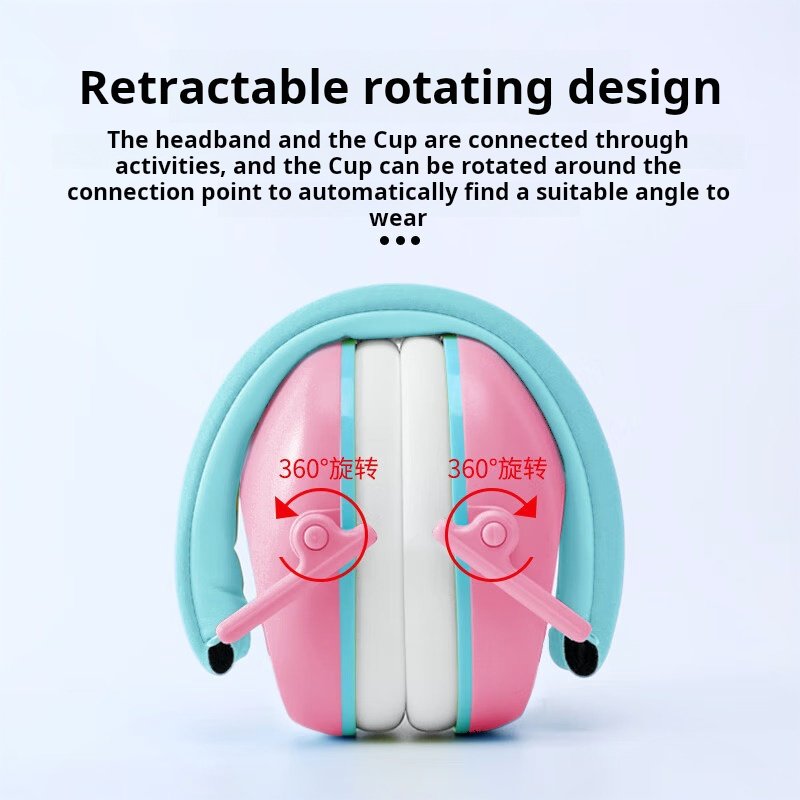 Pink Children's Noise-Isolating Earmuffs for Study and Sleep Hearing Protection Product baby ear muffs