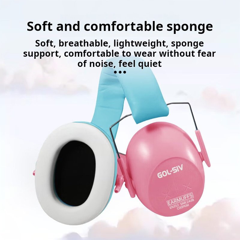 Pink Children's Noise-Isolating Earmuffs for Study and Sleep Hearing Protection Product baby ear muffs