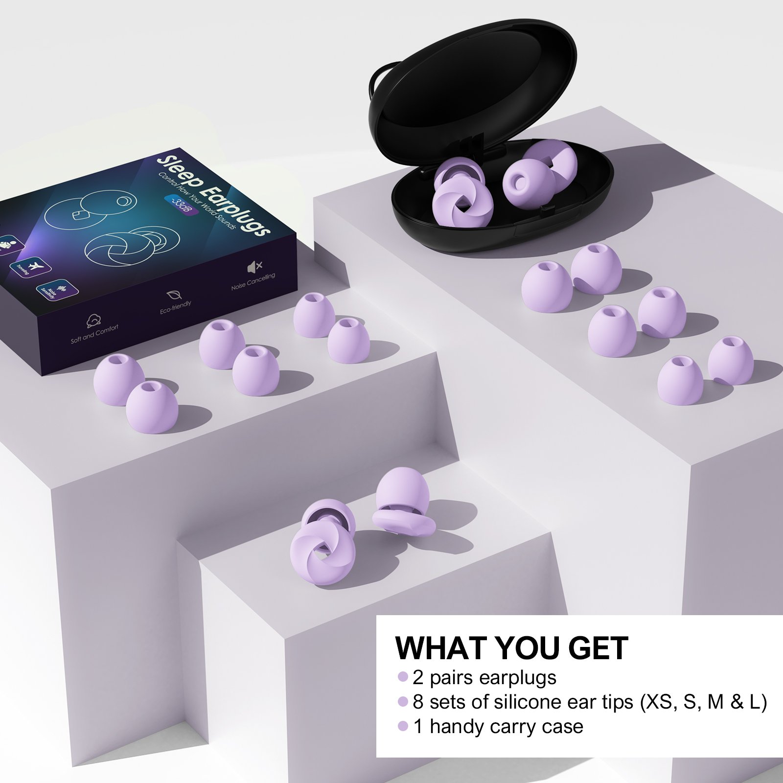 4 size tapones auditivos sleeping ear plugs 33db earplugs noise silicone high fidelity earplugs for sleep noise reduction