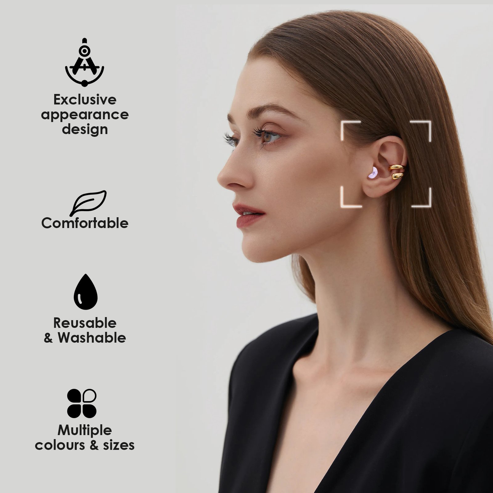 4 size tapones auditivos sleeping ear plugs 33db earplugs noise silicone high fidelity earplugs for sleep noise reduction