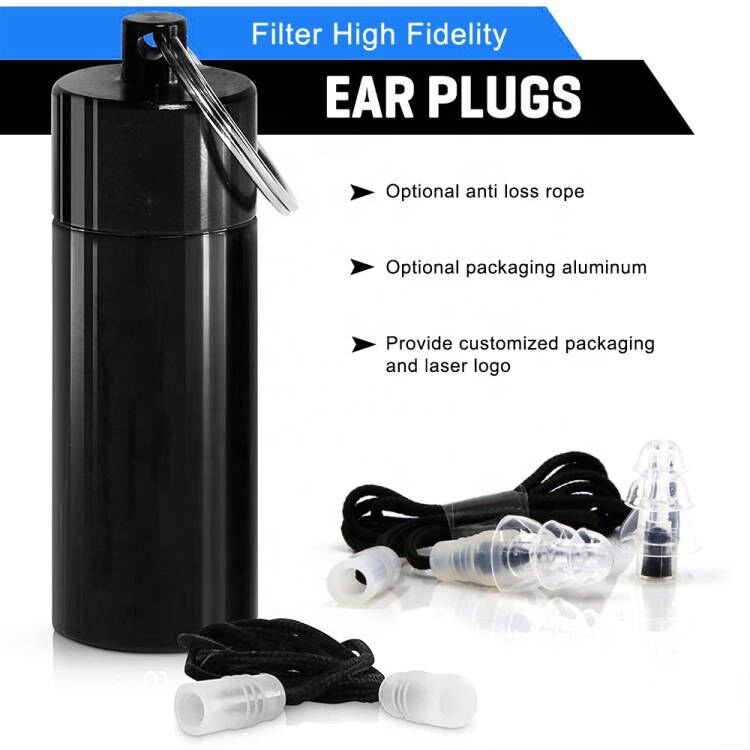 wholesale High Quality Noise Reduction Filter Earplugs for Soundproof High Fidelity Silicone Musician Ear Plugs for concert