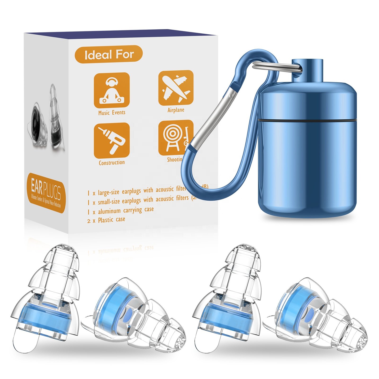 Hearing Protection Ear Tunnel Plug Music Tapones Oidos Noise Cancelling Sound Insulation Silicone Concert Ear Plugs