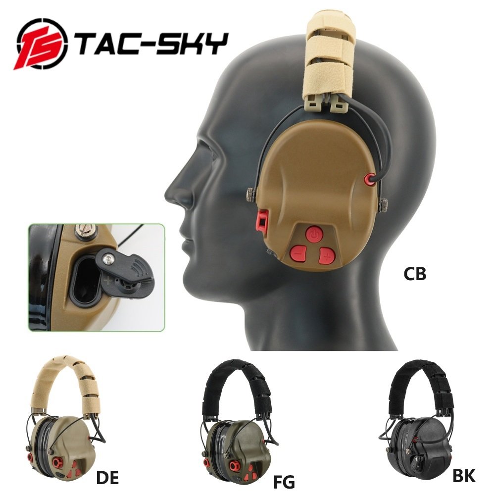 TS TAC-SKY Foldable Tactical Electronic Shooting Earmuffs Outdoor Hearing Protection Noise Canceling Pickup Headphones