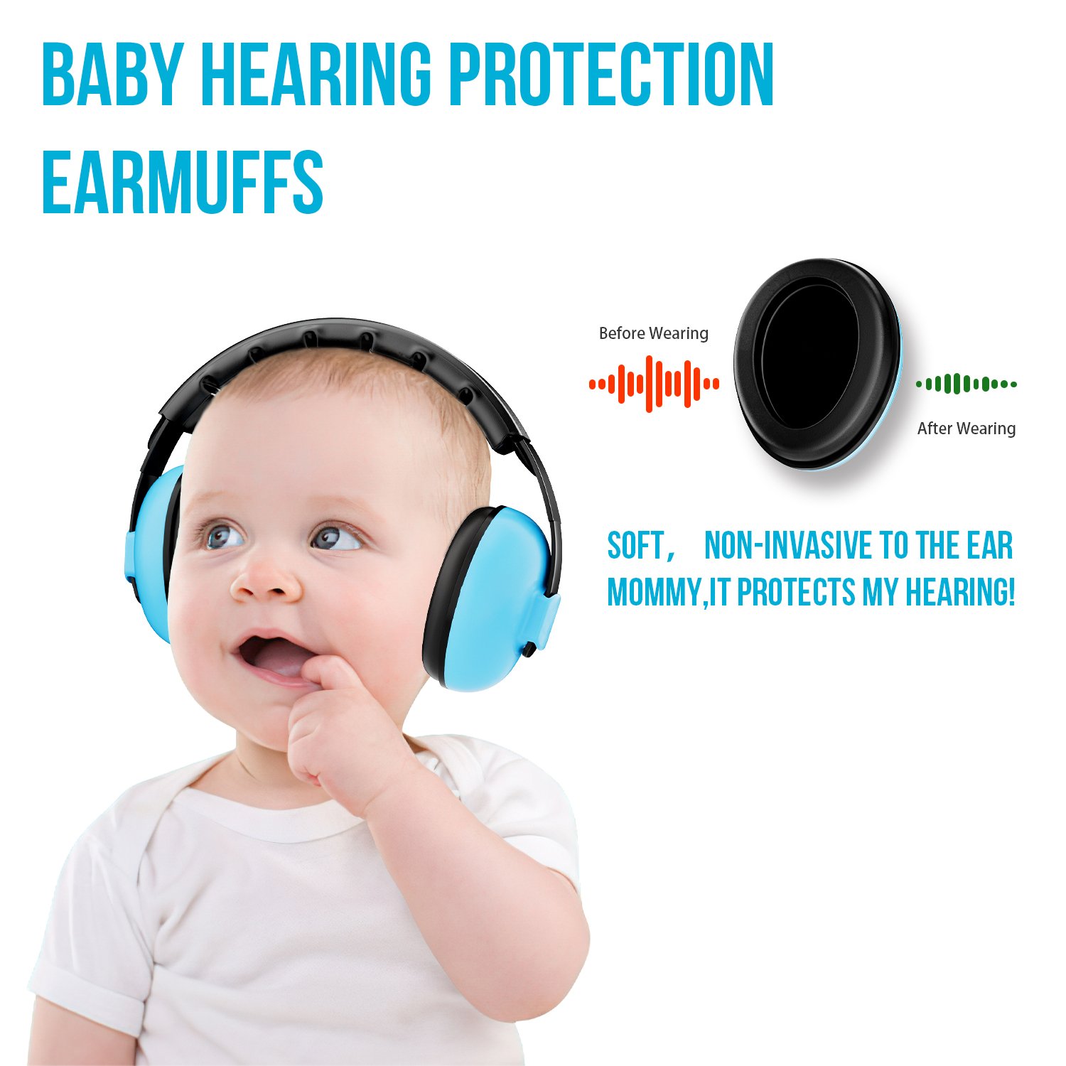 OEM GS630 Comfortable Safety Noise Cancelling Soundproof Hearing Protection Baby Earmuffs Kids Ear Muffs Defender for Sleep