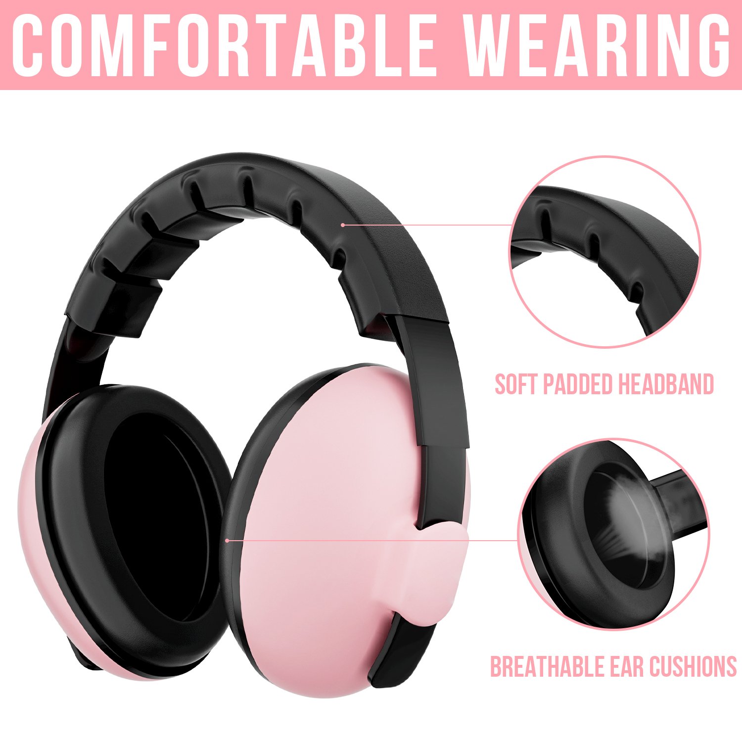 OEM GS630 Comfortable Safety Noise Cancelling Soundproof Hearing Protection Baby Earmuffs Kids Ear Muffs Defender for Sleep