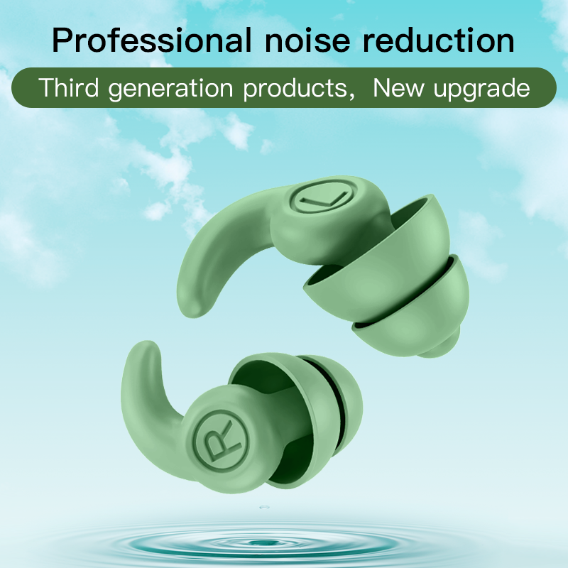 ANT5PPE 2 Layers Waterproof Noise Reduction 2pcs Sound Earplug Reusable Silicone Soft Earplugs For Sleeping Swimming