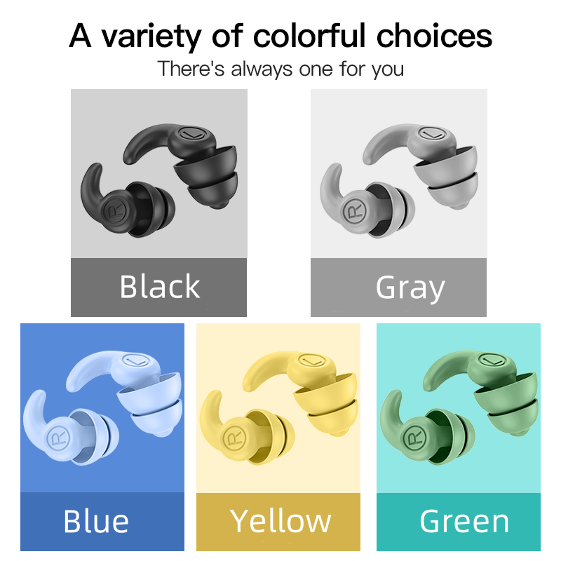 ANT5PPE 2 Layers Waterproof Noise Reduction 2pcs Sound Earplug Reusable Silicone Soft Earplugs For Sleeping Swimming