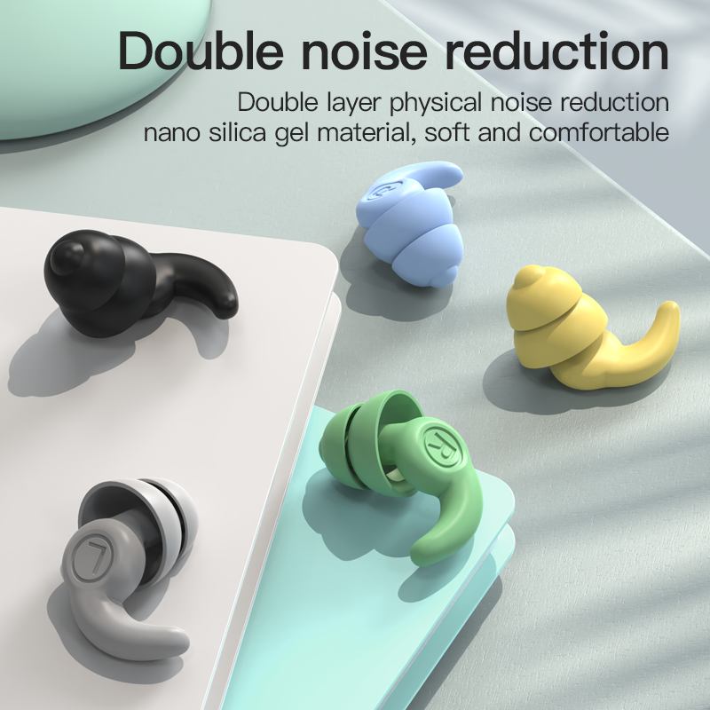 ANT5PPE 2 Layers Waterproof Noise Reduction 2pcs Sound Earplug Reusable Silicone Soft Earplugs For Sleeping Swimming