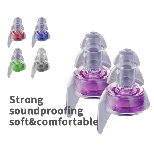 GS1219 Custom Reusable High Fidelity Hearing Protection Noise Reduction Sleep Festival Music Party Silicone Earplugs Ear Plugs
