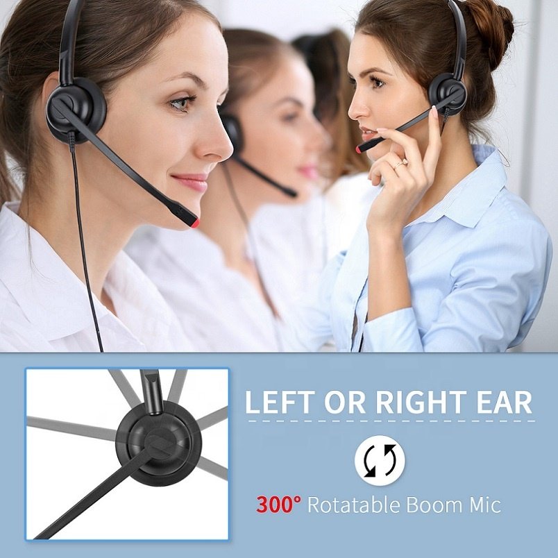 USB Computer Headset Headphone with Mic for Call Center