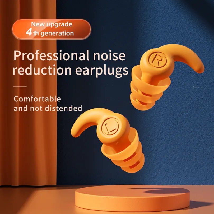 Silicone Hearing Protection Sound Blocking Earplugs Noise Cancelling Earplugs for Sleeping, Work, Study, Snoring, Concert
