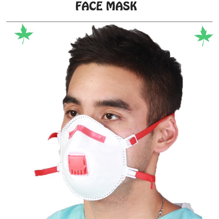 FFP3 Dust Masks Valved Moulded Disposable Masks Adjustable elasticated 4 point head straps respirators