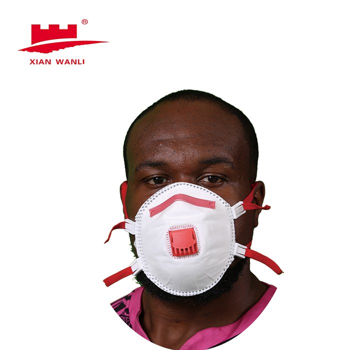 FFP3 Dust Masks Valved Moulded Disposable Masks Adjustable elasticated 4 point head straps respirators