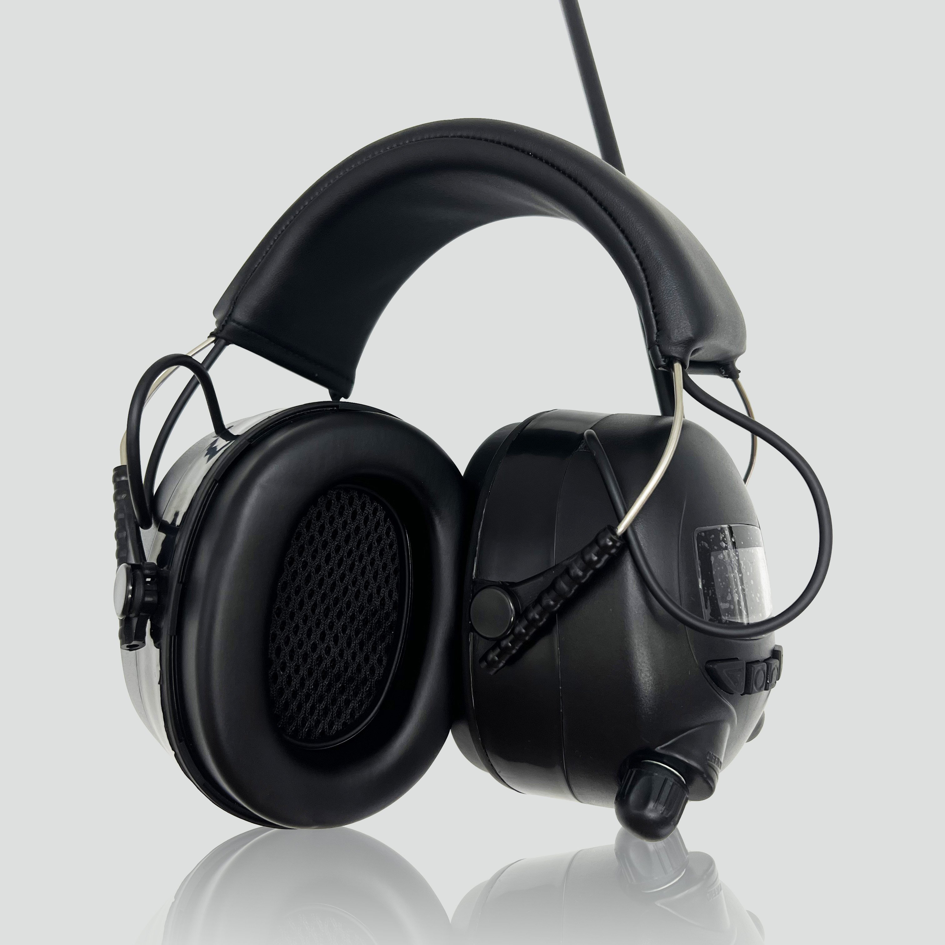Olyga Noise Reduction Ear Muff FM Hearing Protection Earmuffs radio AM/FM with External microphone safely earmuff