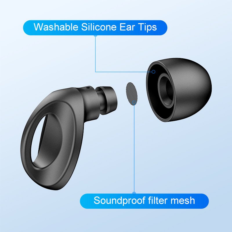 Wholesale Black 24dB Silicone Earplugs Noise Reduction Ear Plugs for Airlines Sleeping Noise Sensitivity Hearing Protection