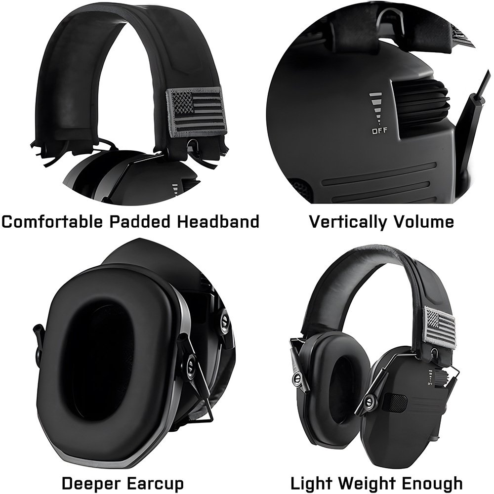 Wejump ABS Hunting Ear Protection Impact Sport Sound Amplification Electronic Earmuff Tactical Headphone