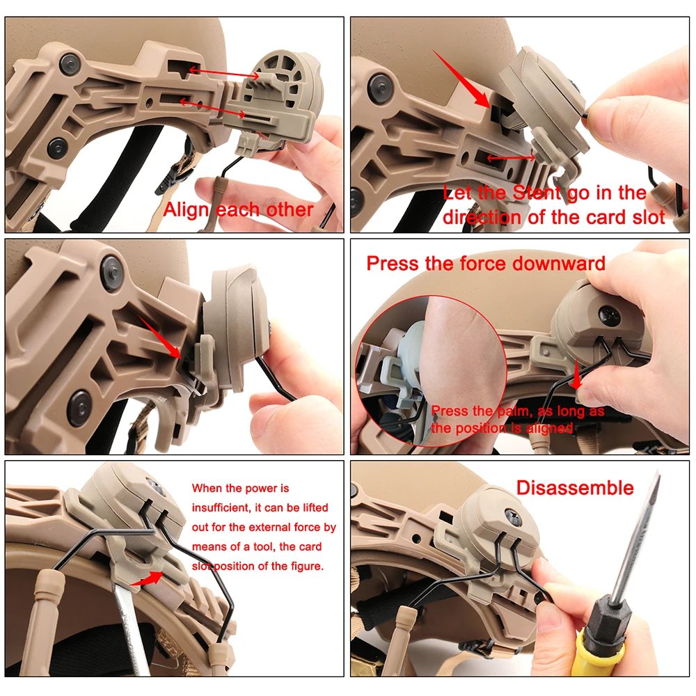 TAC-SKY TACTICAL HELMET WENDY 3.0 RAIL ADAPTER HEADPHONE ACCESSORIES COMPATIBLE WITH COMTAC II III V XPI HEADSETS FOR SHOOTING