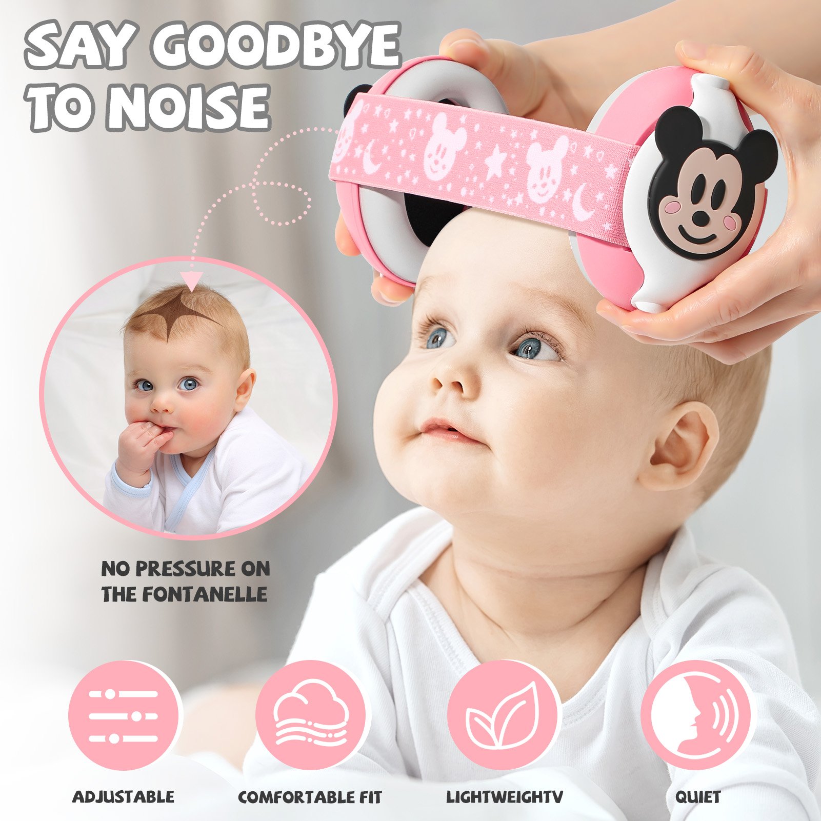 25dB Quite Noise Reduction Reusable Earmuffs Hearing Protection Children Ear Muffs Soundproof Baby Earmuffs