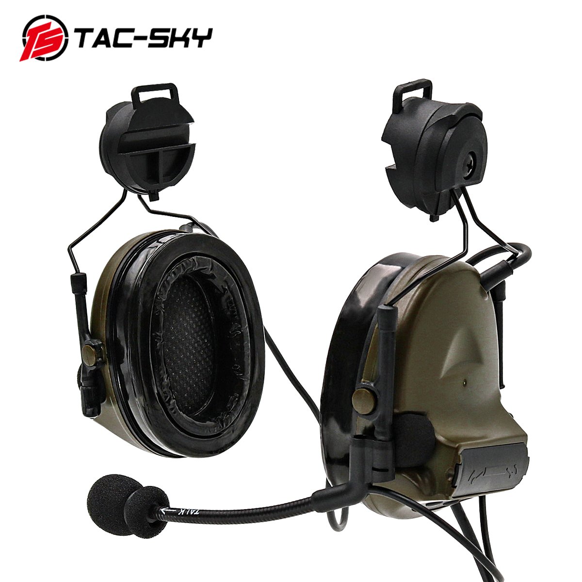 TAC-SKY Tactical ARC Rail Helmet COMTAC II Headset Electronic Shooting Ear Protection Walkie Talkie PTT Tactical Headset