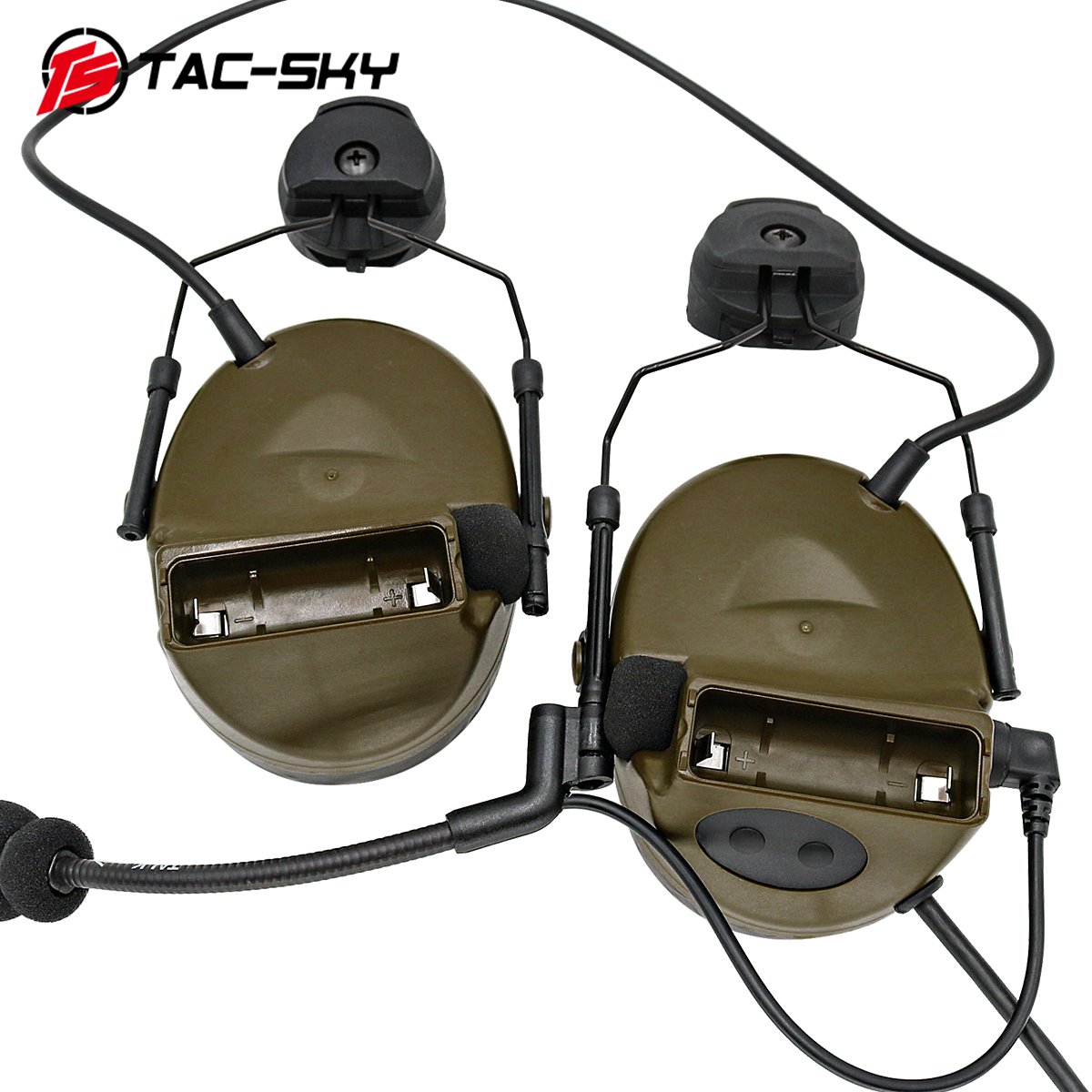 TAC-SKY Tactical ARC Rail Helmet COMTAC II Headset Electronic Shooting Ear Protection Walkie Talkie PTT Tactical Headset