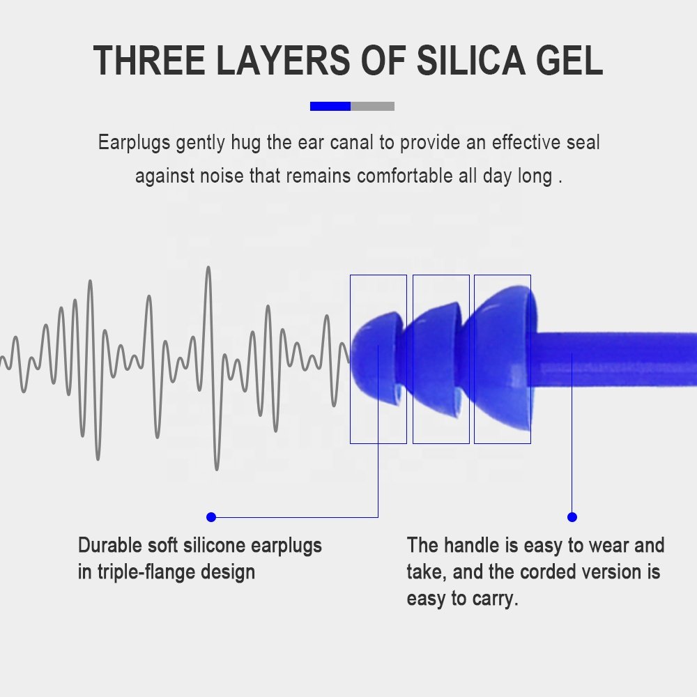 Silicone Ear plugs Hearing Protection Soundproof Soft Reusable Washable Noise Reduction for Sleeping Swimming in Case