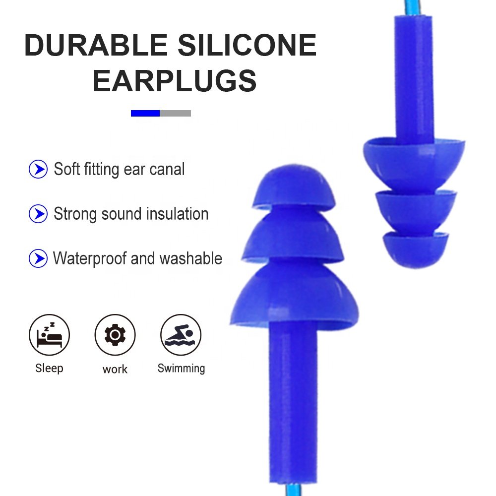 Silicone Ear plugs Hearing Protection Soundproof Soft Reusable Washable Noise Reduction for Sleeping Swimming in Case