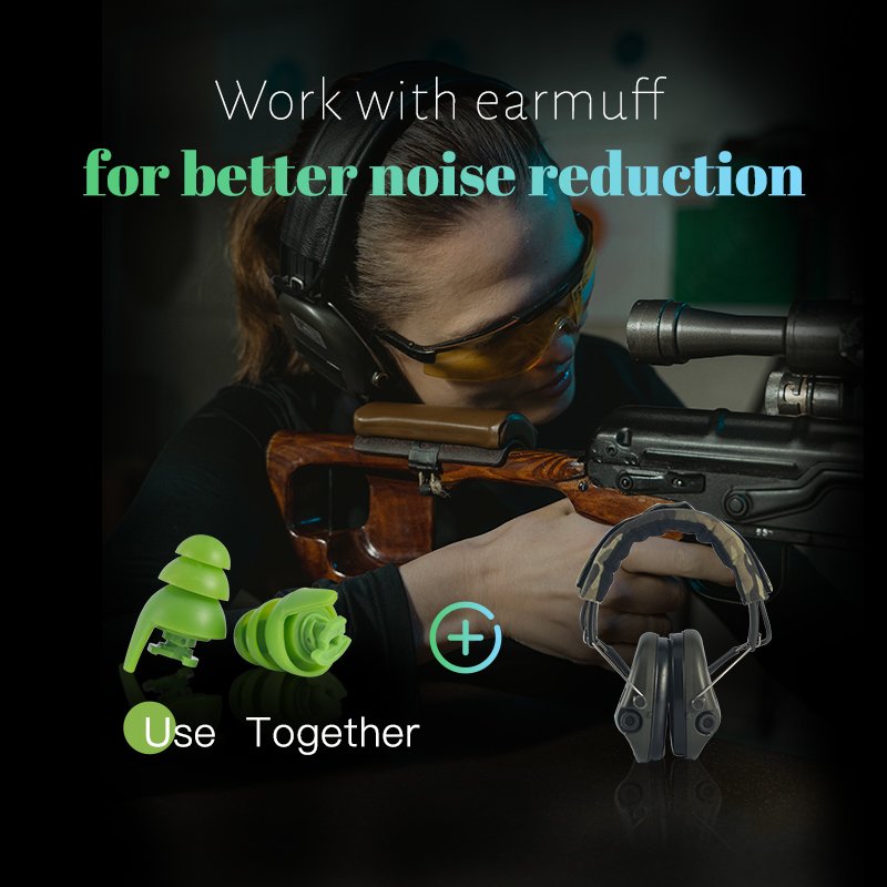 Switchable TPE Soft Comfortable Silicone Ear Plugs Shooting Ear Protection