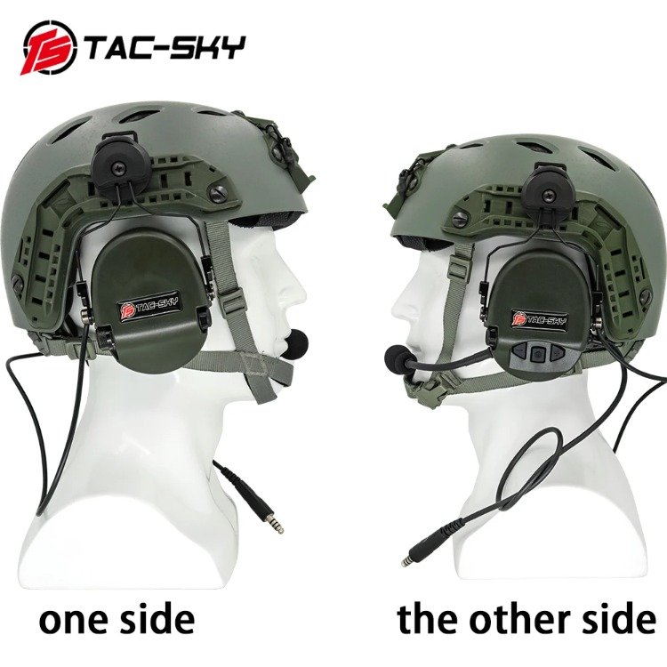 TS TAC-SKY Tactical Helmet ARC Rail Version Silicone Earmuffs Tactical Hunting Noise Reduction Pickup TCI LIBERATOR II Headset