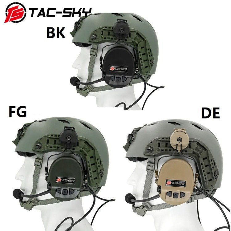 TS TAC-SKY Tactical Helmet ARC Rail Version Silicone Earmuffs Tactical Hunting Noise Reduction Pickup TCI LIBERATOR II Headset
