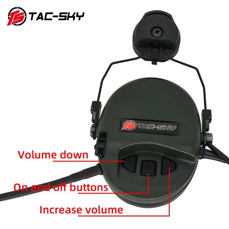 TS TAC-SKY Tactical Helmet ARC Rail Version Silicone Earmuffs Tactical Hunting Noise Reduction Pickup TCI LIBERATOR II Headset