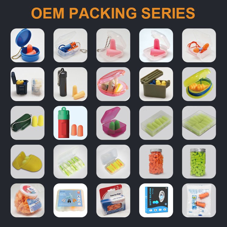 Custom Logo Bulk PU Foam Earplugs Disposable Safety Certified Soft Slow Rebounded Effective Noise Reduction Hearing Protection
