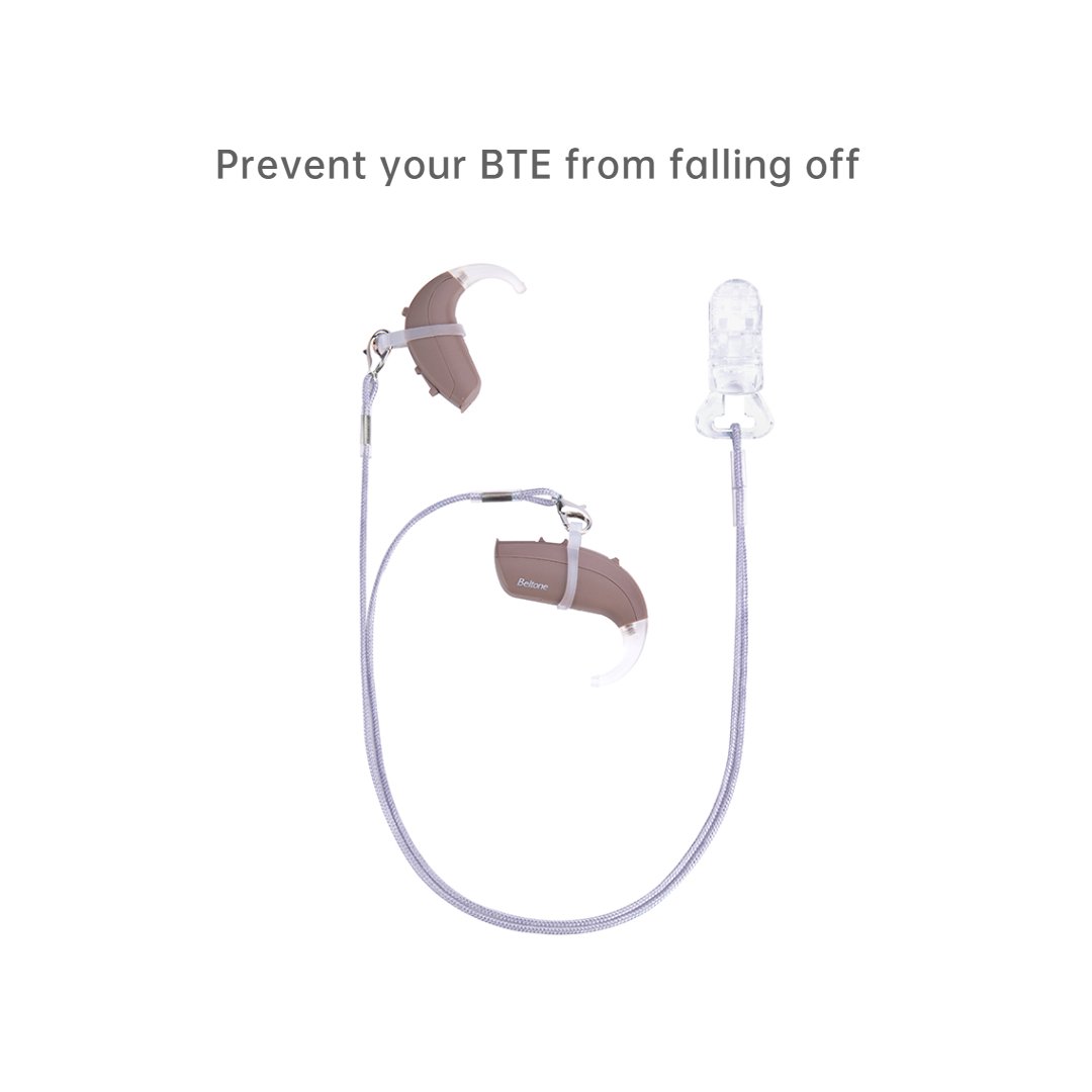 Light blue Binaural Anti Loss Hearing Aid Safety Protector Clip for BTE Hearing Aid Protection