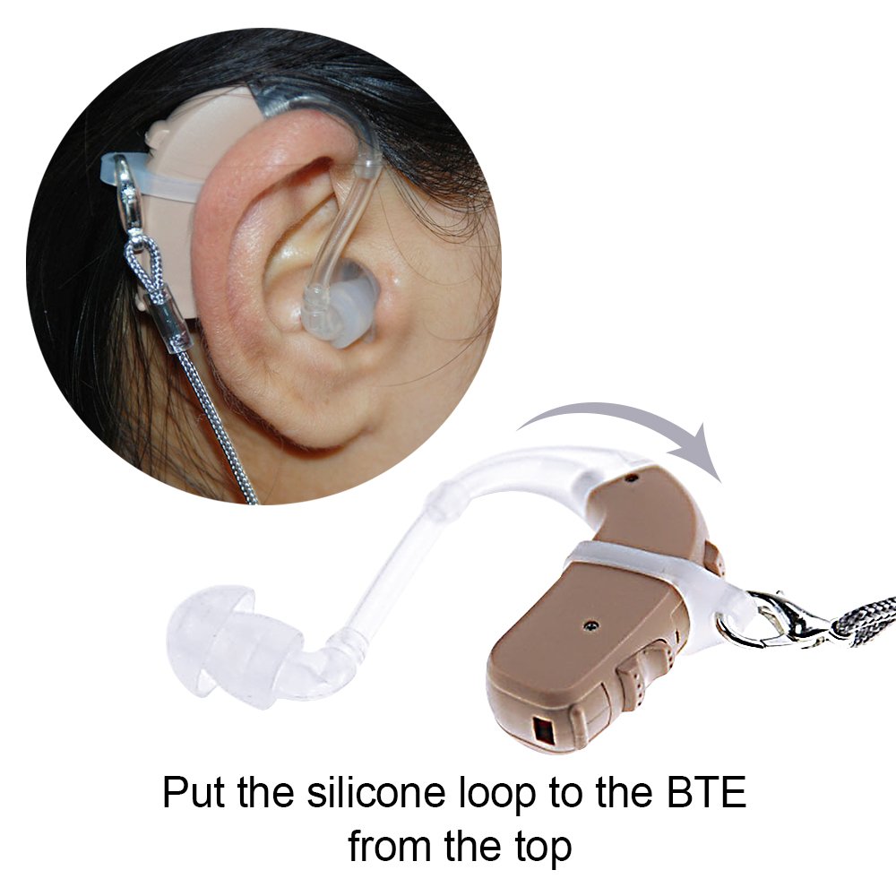 Light blue Binaural Anti Loss Hearing Aid Safety Protector Clip for BTE Hearing Aid Protection