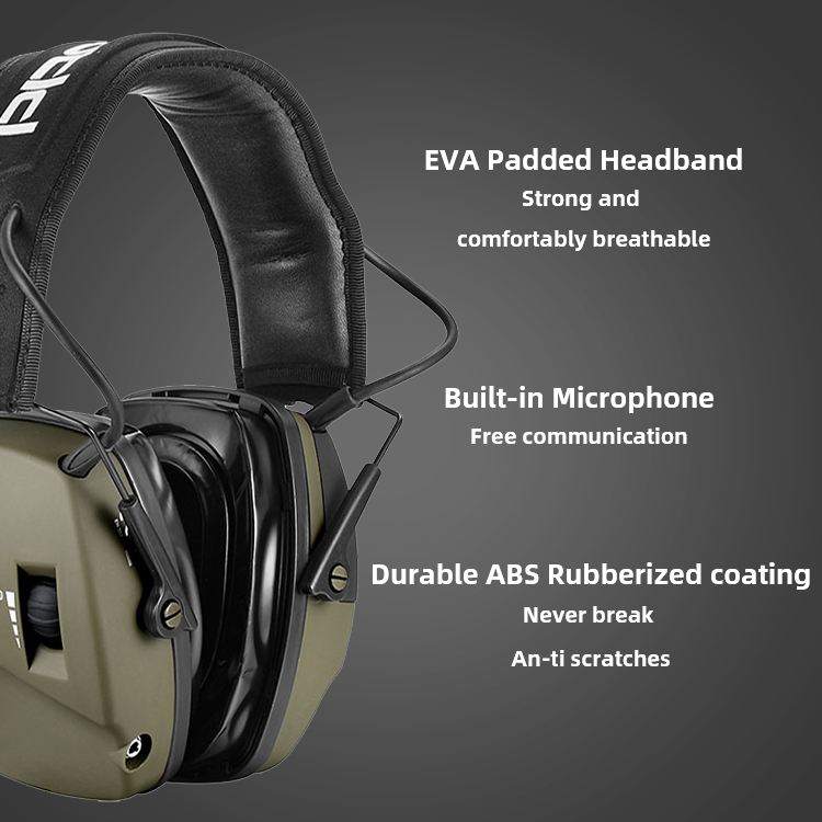 ZH Earmuffs With Microphone Electronic Portable Earmuff Shoot Tactical Headphones Electronic Earmuffs For Shooting