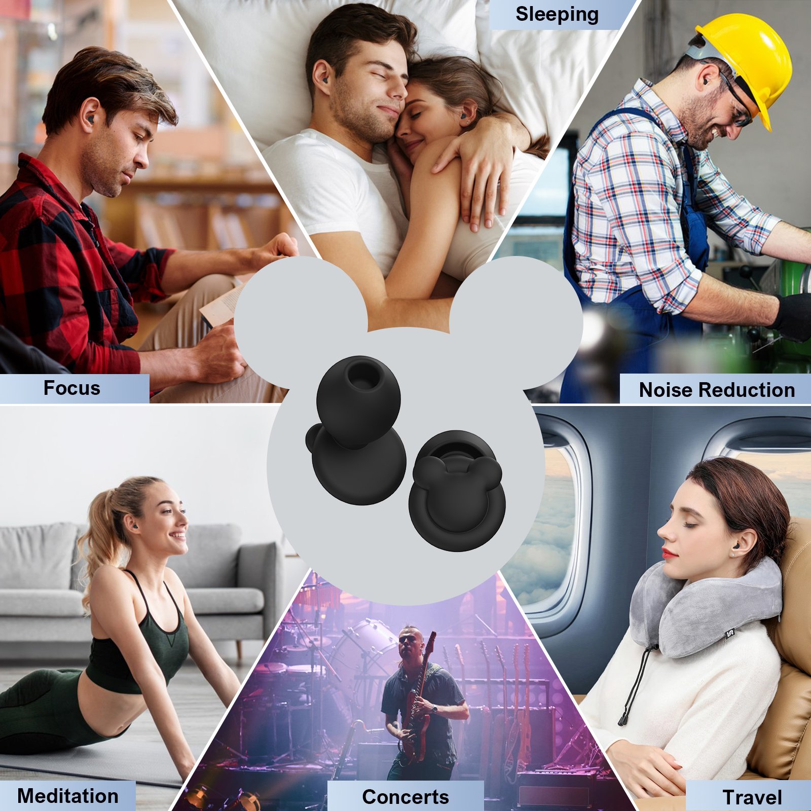 High Fidelity Hearing Protection Noise Reduction Soundproof Ear Plug Ear Defenders Silicone Ear Plugs for sleep