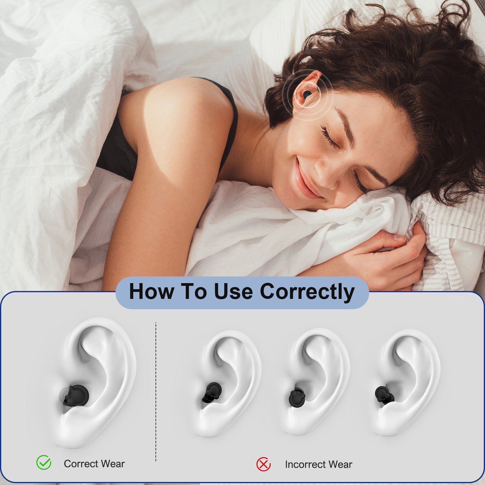 Hearing Protection Soft Silicone Noise Cancelling Sleeping Ear Plugs Comfortable Safety Shooting Sleep Earplugs
