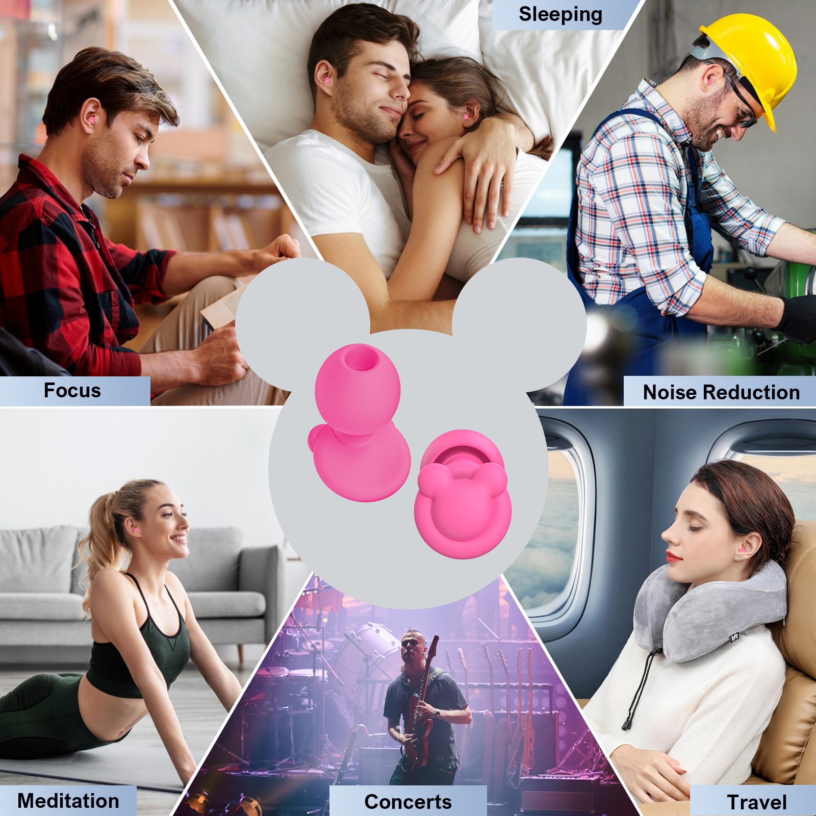 Hearing Protection Soft Silicone Noise Cancelling Sleeping Ear Plugs Comfortable Safety Shooting Sleep Earplugs