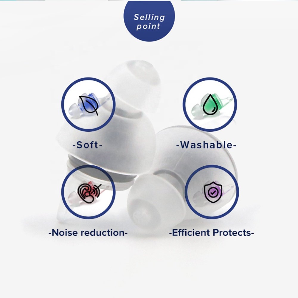 wholesale Music earplug with black aluminum box packing stylish silicone hearing protection ear plugs noise reduction ear plug