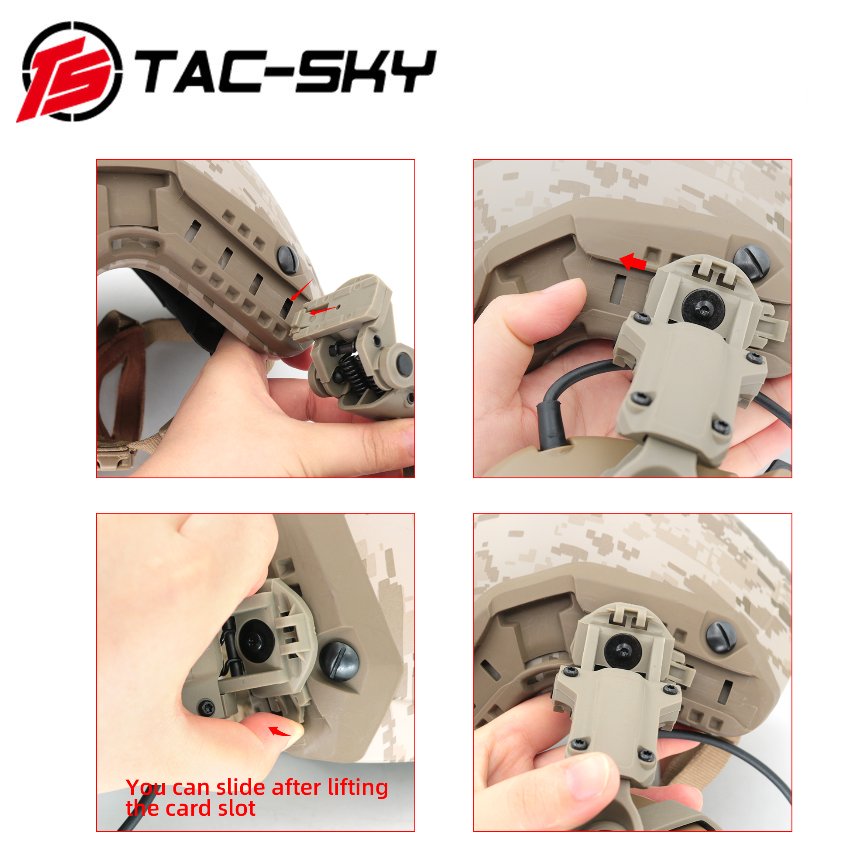 TS TAC-SKY Tactical Helmet Ops Core ARC Rail Adapter Helmet Mount is Suitable for Tactical COMTAC II COMTAC III Shooting Headset
