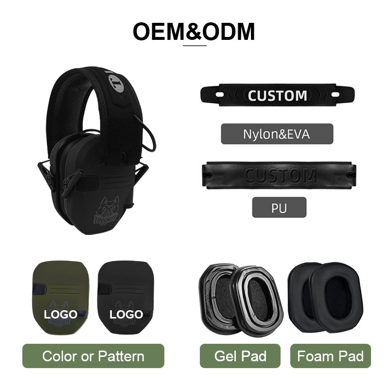 OEM GS13 Noise Reduction Safety Hearing Protection Waterproof Soundproof Earmuffs Electronic Shooting Ear Muffs