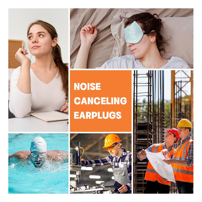 Noise cancelling safety protective neck convenient banded earplugs foam earplug