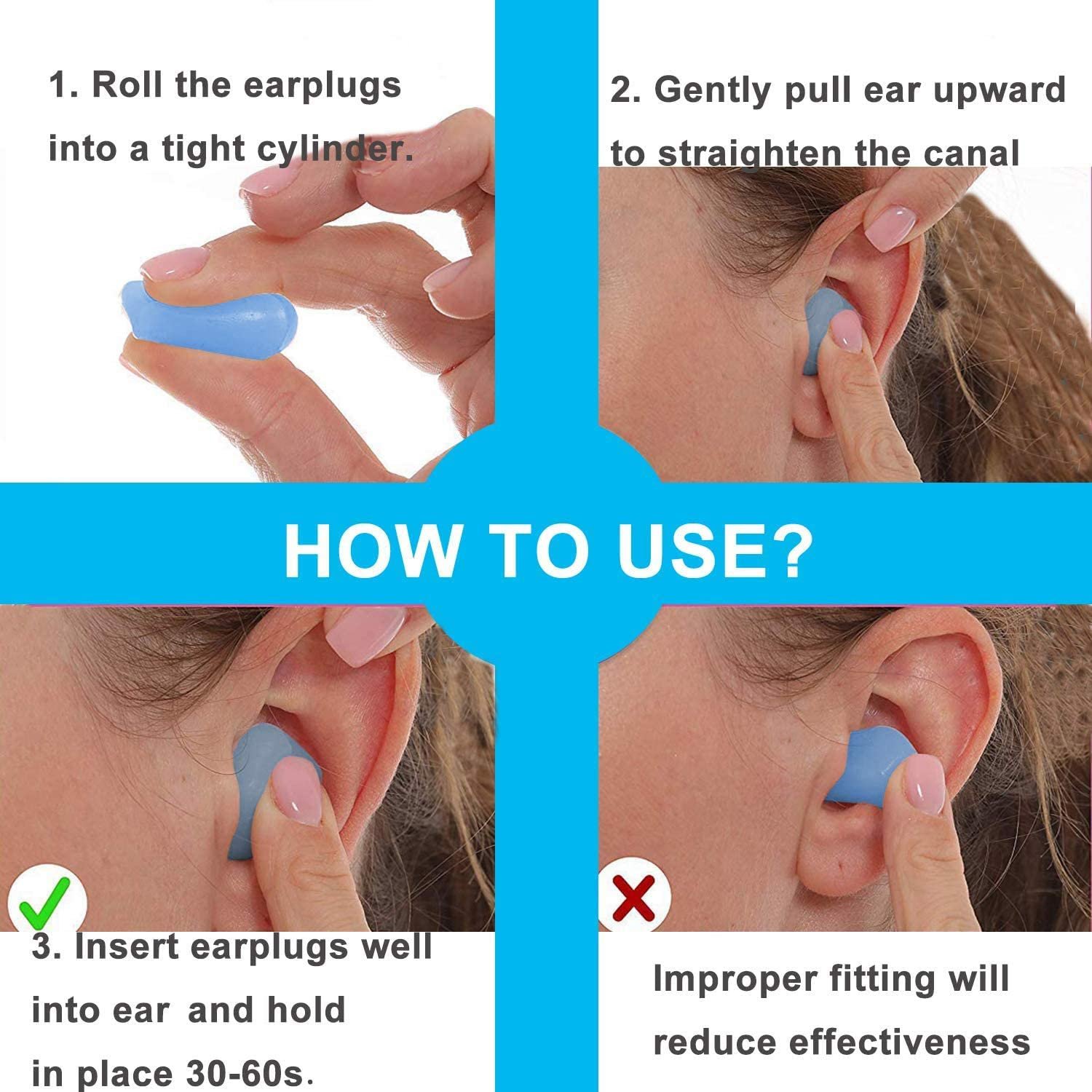 ANT5PPE Silicone Gel/Rubber Earplugs with CE Noise-Insulating Sleep Aid Accessories