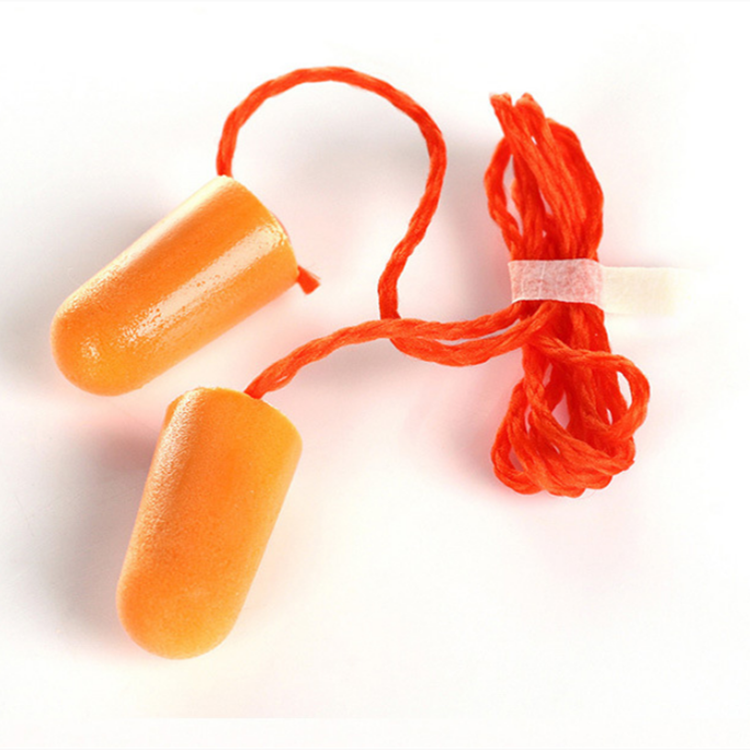 Sleep Corded PU Foam Sound Insulation Antinoise Earplugs 1110 Filter Safety Earplug With Cord