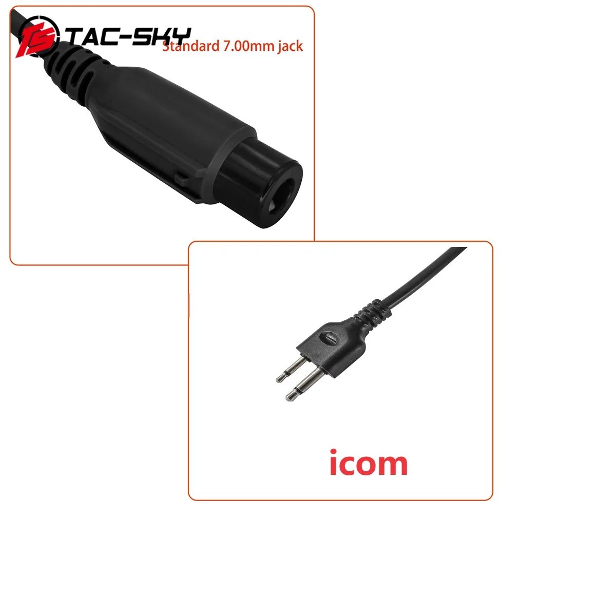 TAC-SKY U94 PTT Adapter RAC PTT ICOM 2-pin Plug Tactical Headset Accessories for Hunting Shooting ICOM Plug Walkie-Talkie