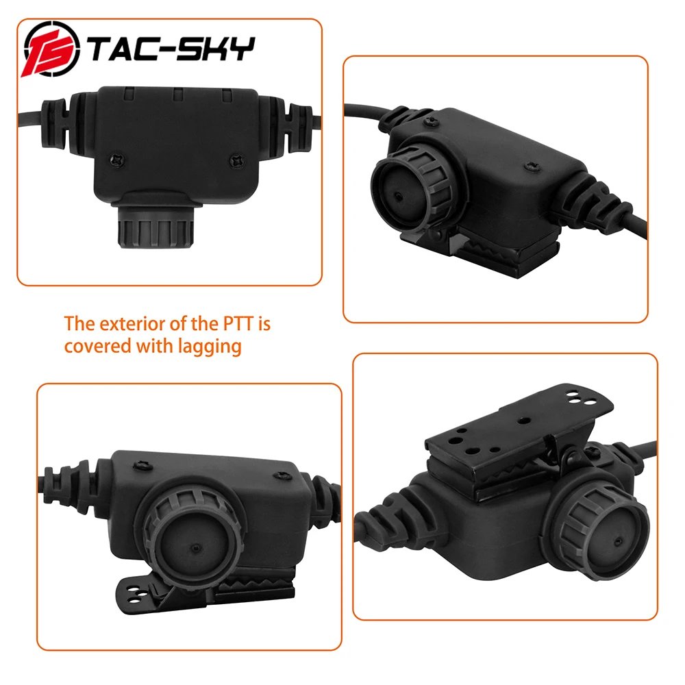 TAC-SKY U94 PTT Adapter RAC PTT ICOM 2-pin Plug Tactical Headset Accessories for Hunting Shooting ICOM Plug Walkie-Talkie