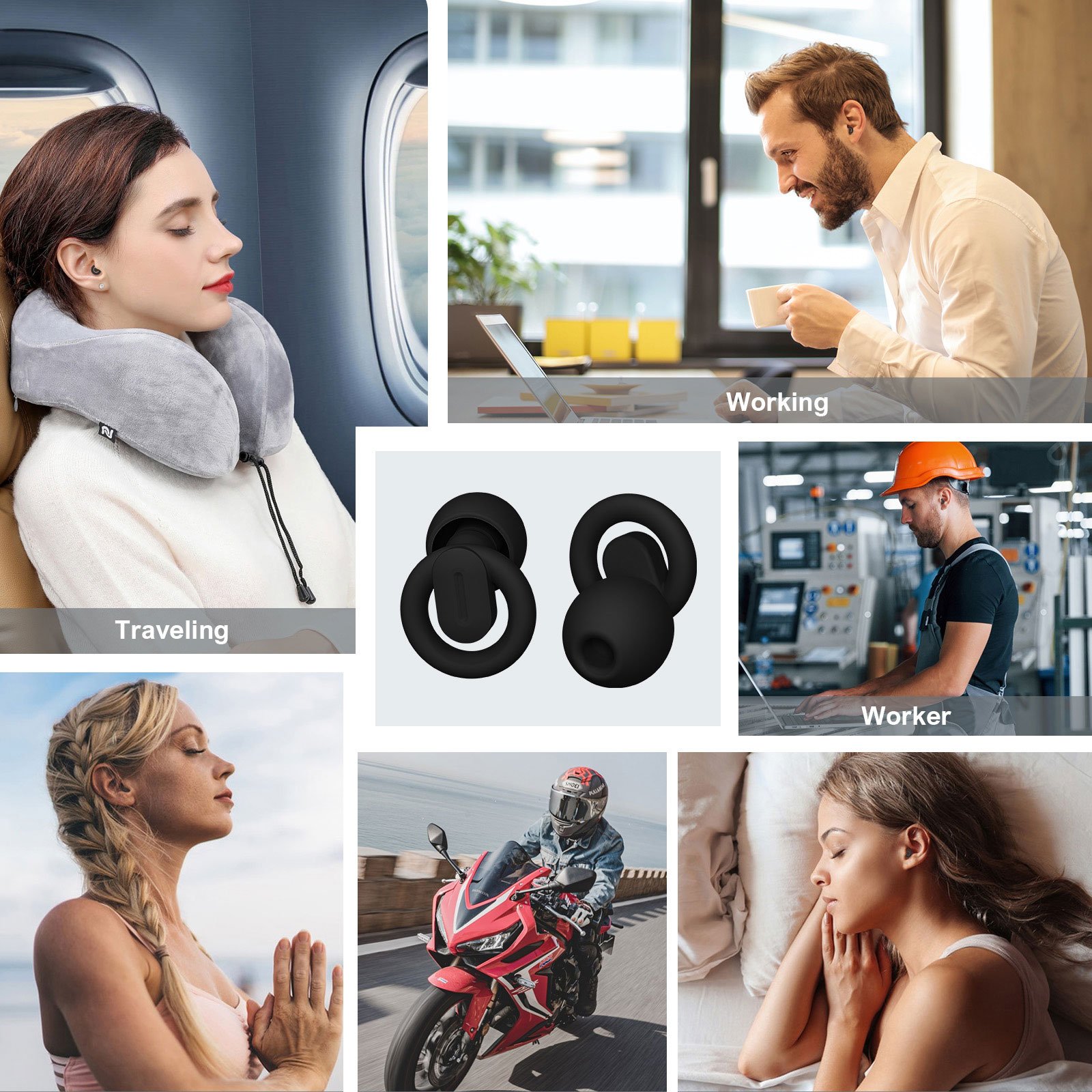 4 pairs Tapones auditivos ear protection noise cancelling high fidelity earplugs silicone ear plugs for noise