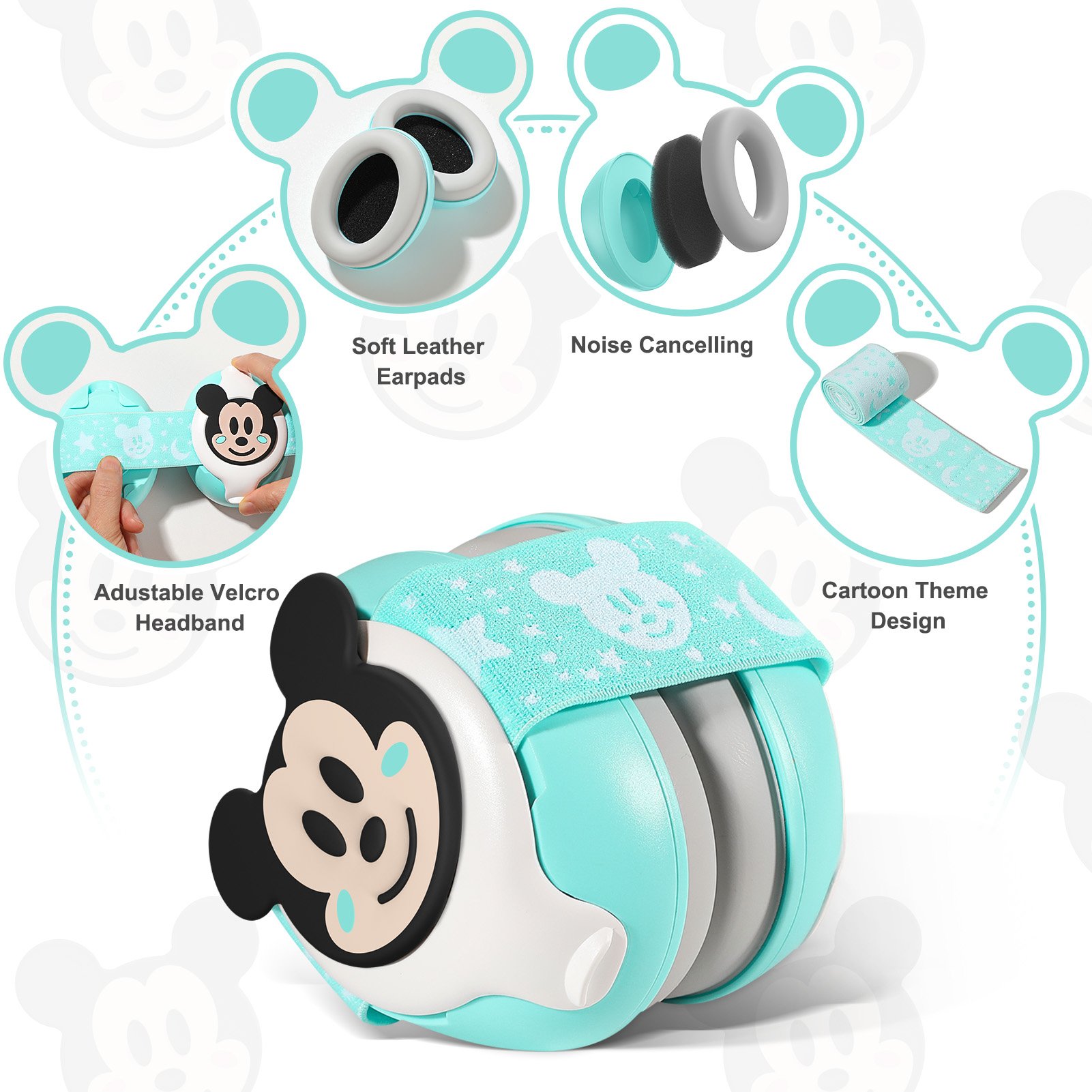 Hearing Protection Kid Headphones Noise Reduction Ear Defender Noise Canceling Sleep Baby Earmuffs