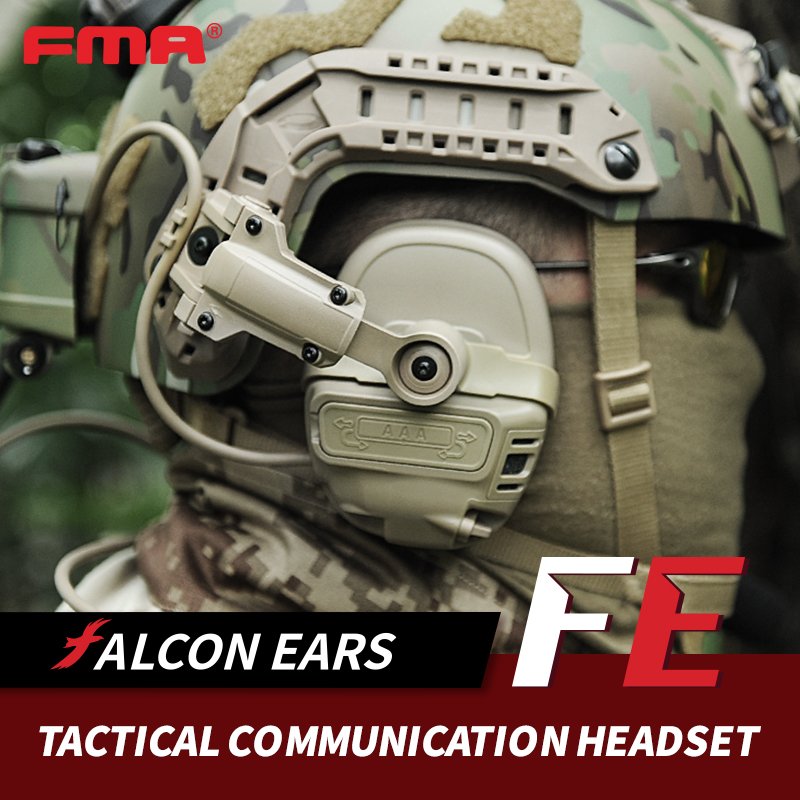 FMA FALCON EARS Tactical Communication Headset Hearing Protection Noise Canceling High Fidelity FE-40 PRO Edition TB1490-A