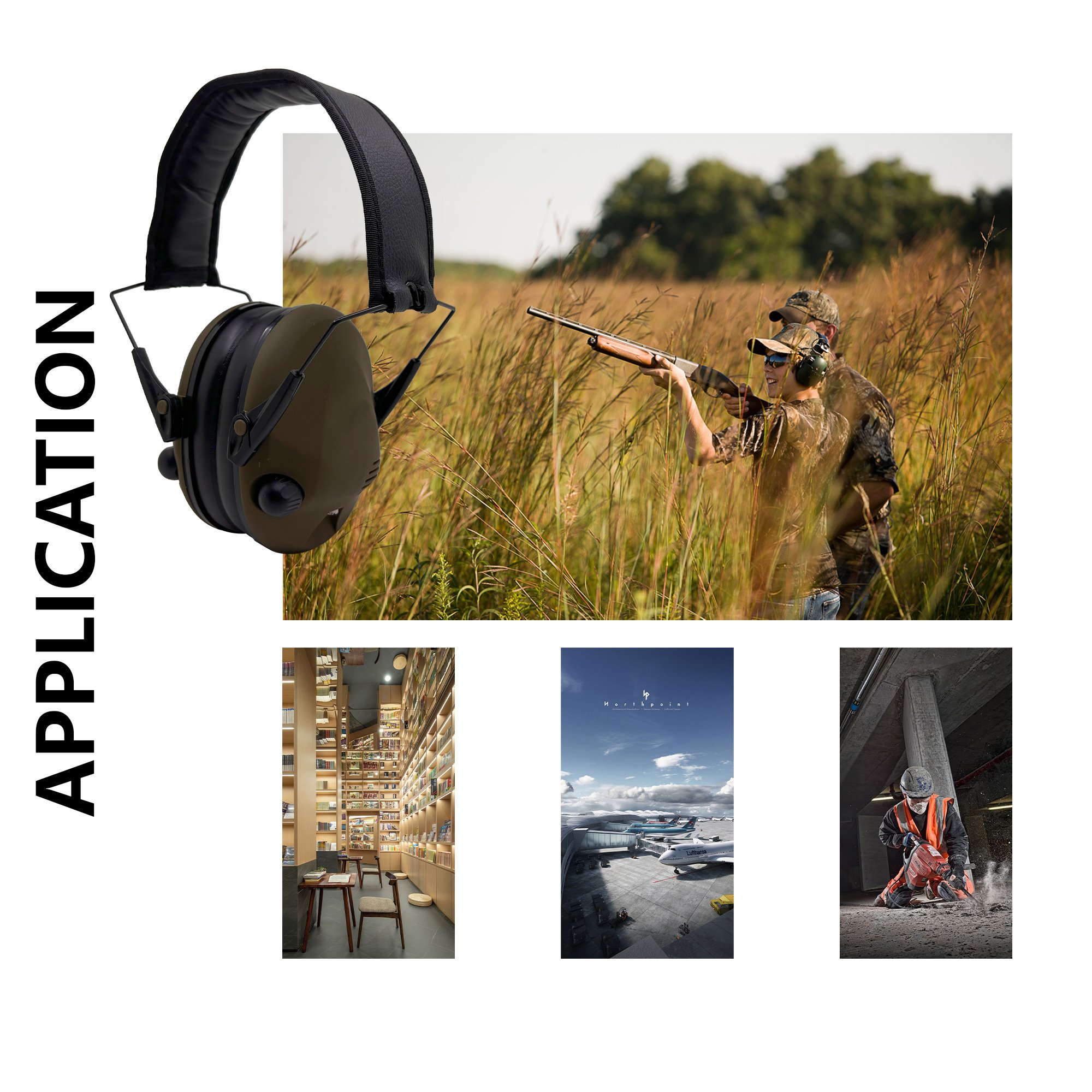 2024 High Quality Electronic Hearing Protection Shooting Earmuff for Shooting Range Hunting Ear Protection with Mic Impact Sound